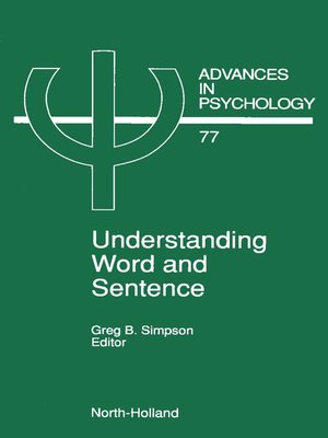 cover image of Understanding Word and Sentence